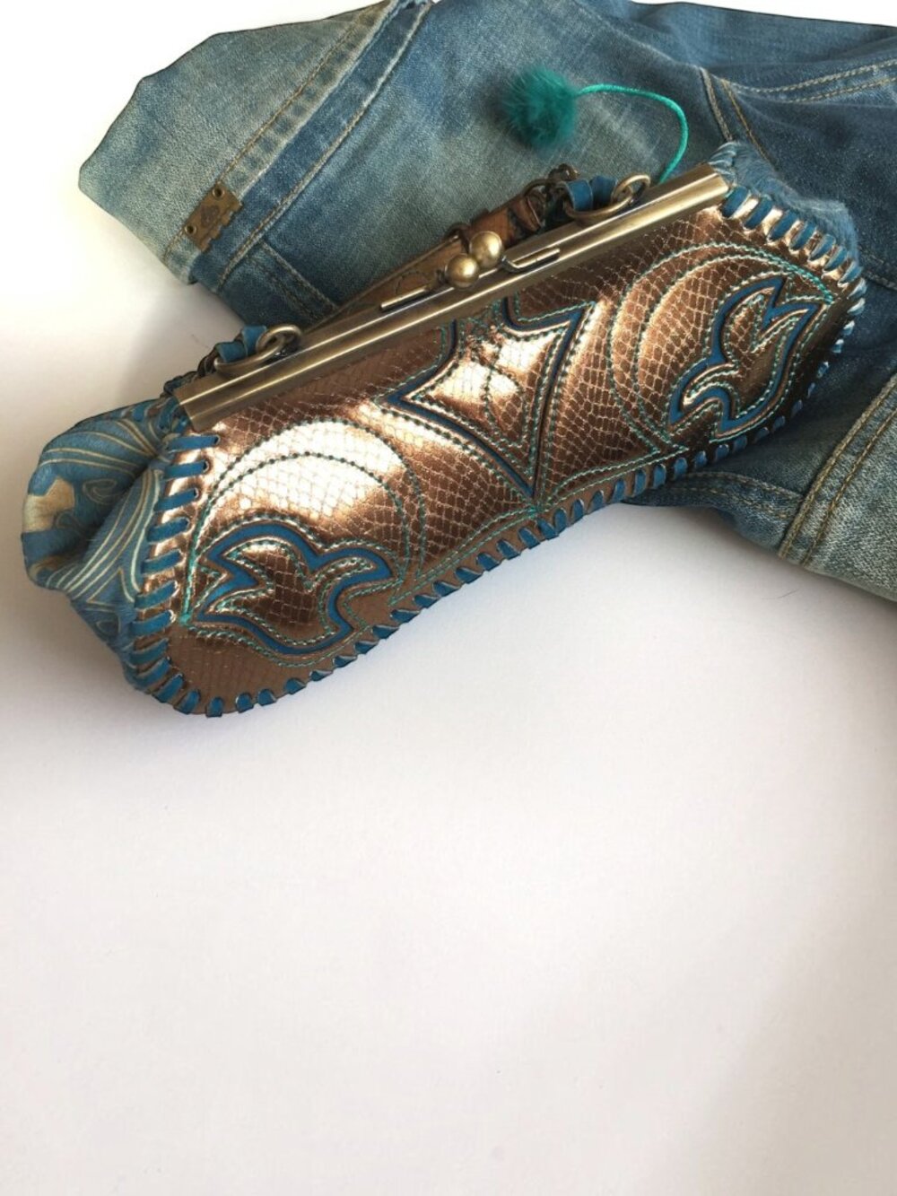 Loop • Mini Turquoise and Metallic Bag